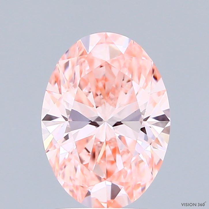 1.7ct Oval FANCY VIVID PINK VS1 Lab Created Diamond