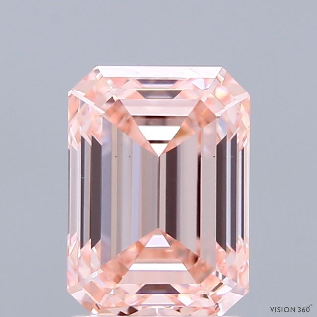 1.91ct Emerald FANCY INTENSE PINK VS1 Lab Created Diamond