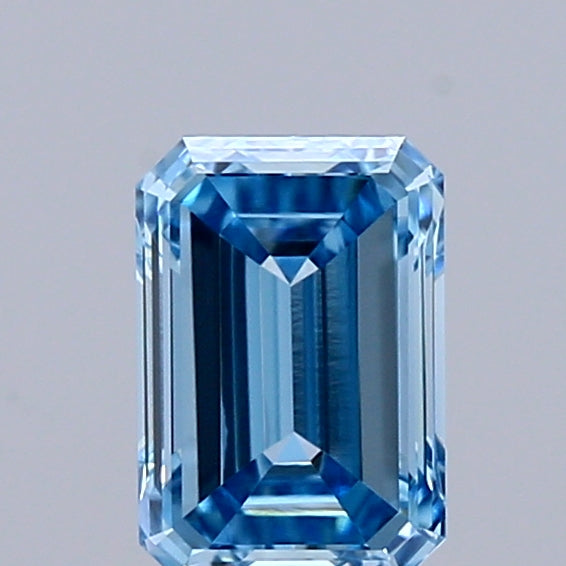 0.56ct Emerald FANCY VIVID BLUE VVS2 Lab Created Diamond