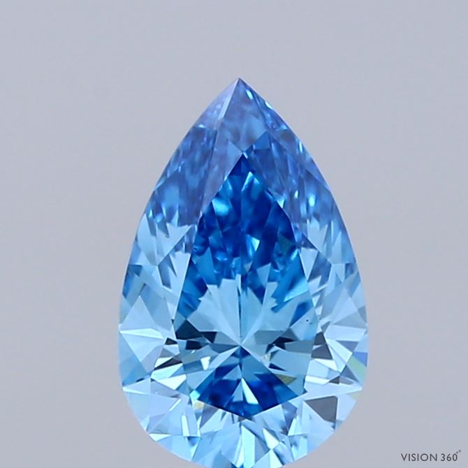 1.02ct Pear FANCY VIVID BLUE VS1 Lab Created Diamond