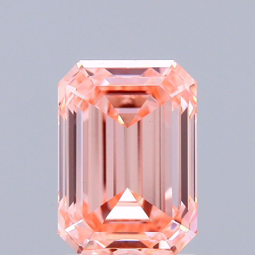 2.01ct Emerald FANCY INTENSE PINK VVS2 Lab Created Diamond