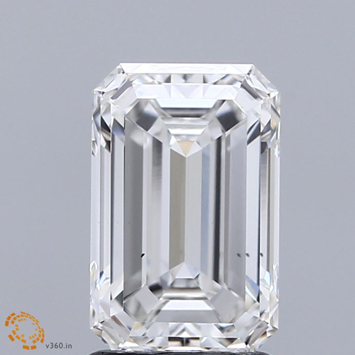 1.92ct Emerald F VS1 Lab Created Diamond