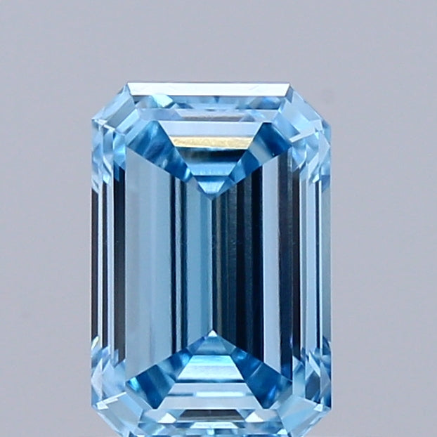 0.8ct Emerald FANCY VIVID BLUE VS1 Lab Created Diamond