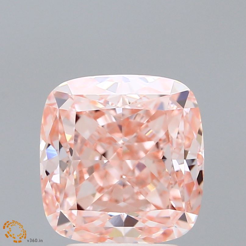3.53ct Cushion FANCY VIVID PINK VVS2 Lab Created Diamond