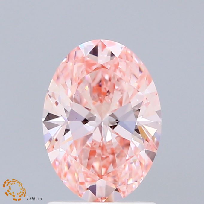 1.52ct Oval FANCY INTENSE PINK VVS2 Lab Created Diamond