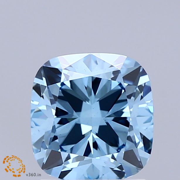 1.86ct Cushion FANCY VIVID BLUE VS2 Lab Created Diamond