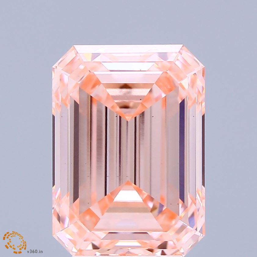 5.02ct Emerald FANCY VIVID PINK VS1 Lab Created Diamond