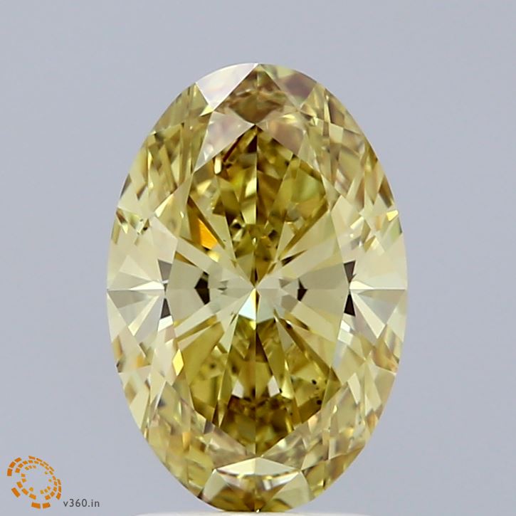 2.01ct Oval FANCY INTENSE YELLOW VS2 Lab Created Diamond