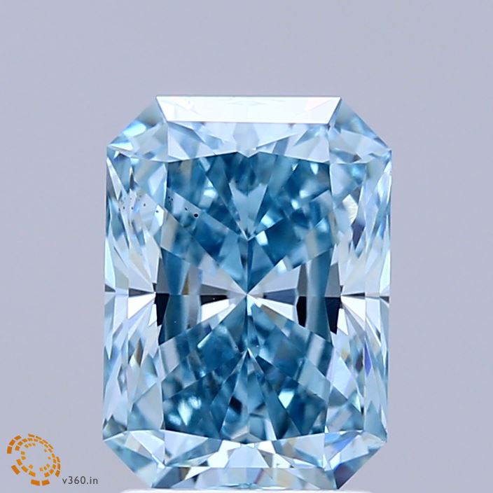2.34ct Radiant FANCY VIVID BLUE VS2 Lab Created Diamond