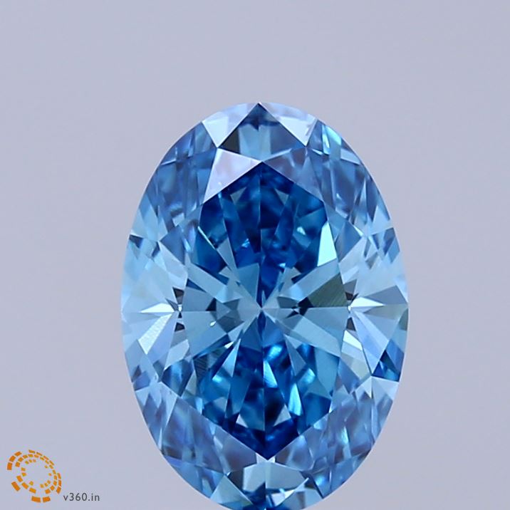 1.63ct Oval FANCY VIVID BLUE VS1 Lab Created Diamond