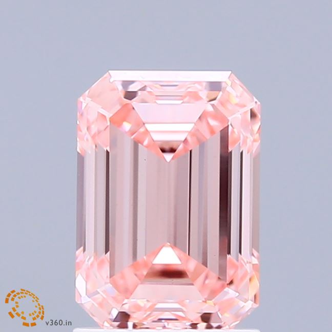1.91ct Emerald FANCY INTENSE PINK VVS2 Lab Created Diamond