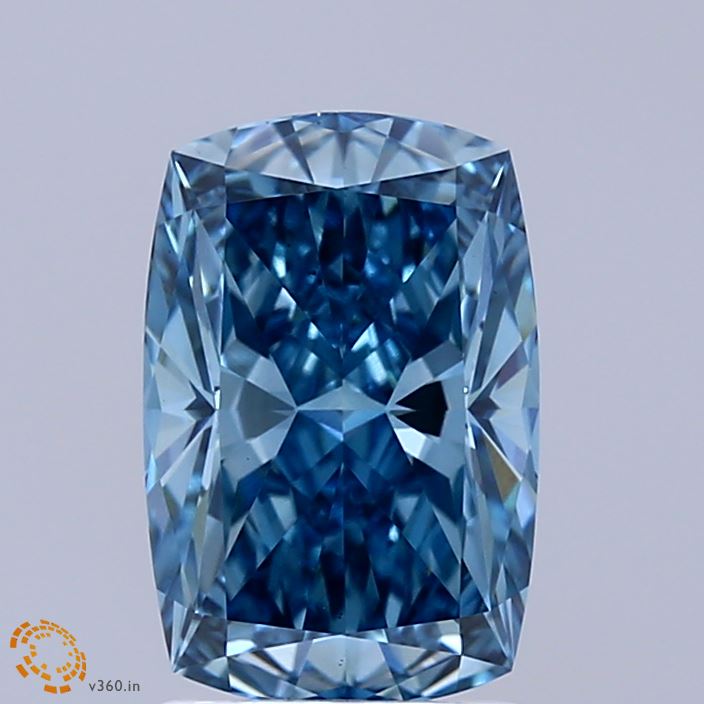 2.01ct Cushion FANCY VIVID BLUE VS1 Lab Created Diamond