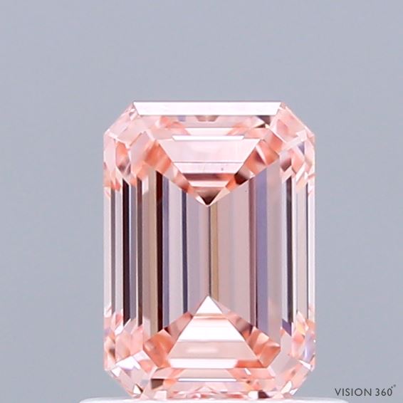 0.94ct Emerald FANCY INTENSE PINK VVS2 Lab Created Diamond