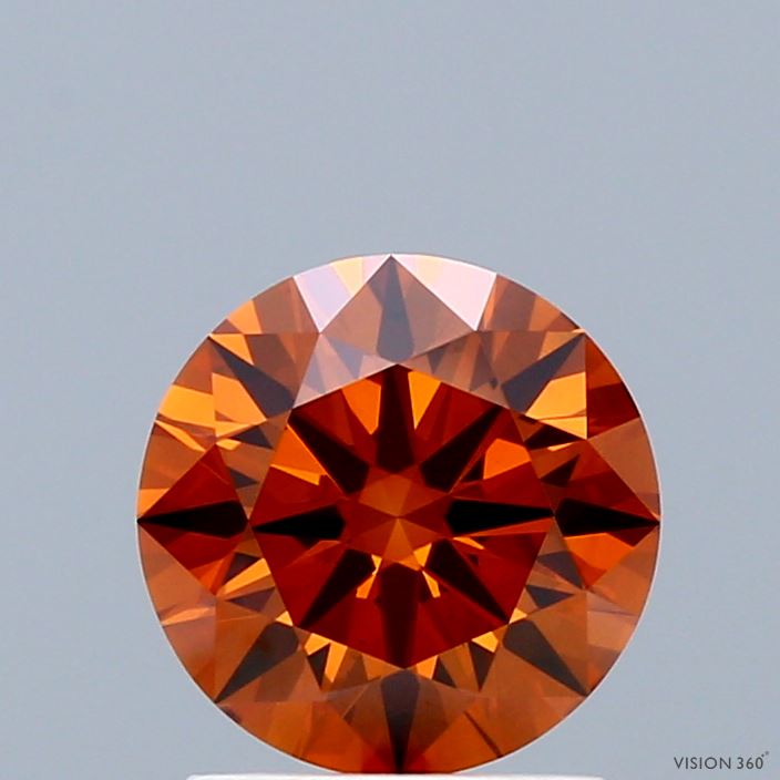 1.51ct Round FANCY INTENSE BROWNISH ORANGE VS1 Lab Created Diamond