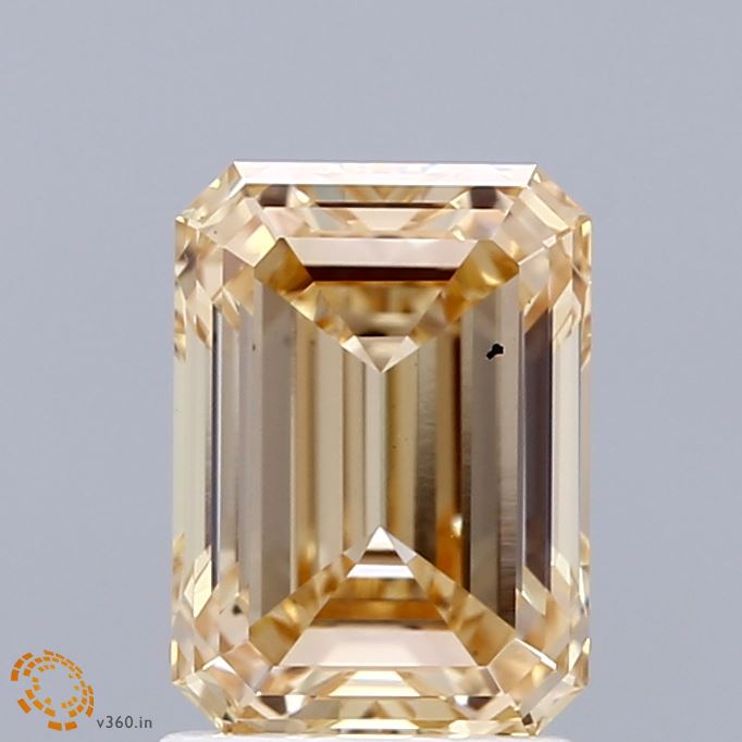 1.92ct Emerald FANCY YELLOW VS2 Lab Created Diamond