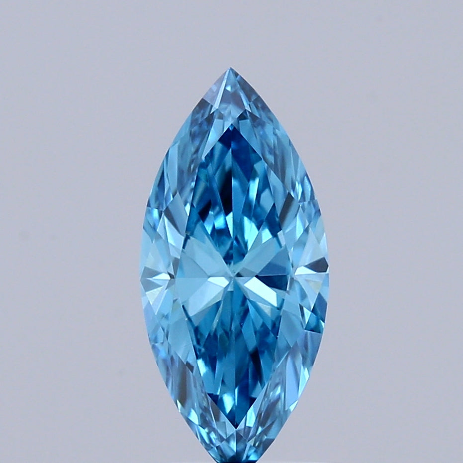 0.84ct Marquise FANCY VIVID BLUE VVS2 Lab Created Diamond