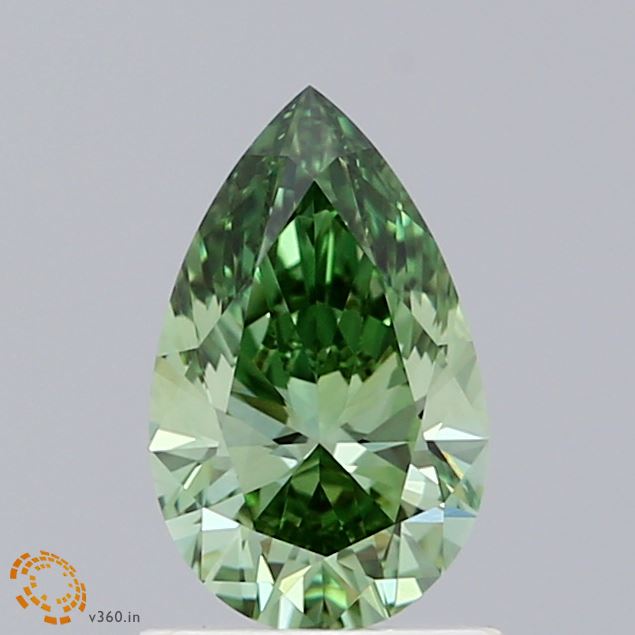 1.03ct Pear FANCY VIVID GREEN VS1 Lab Created Diamond