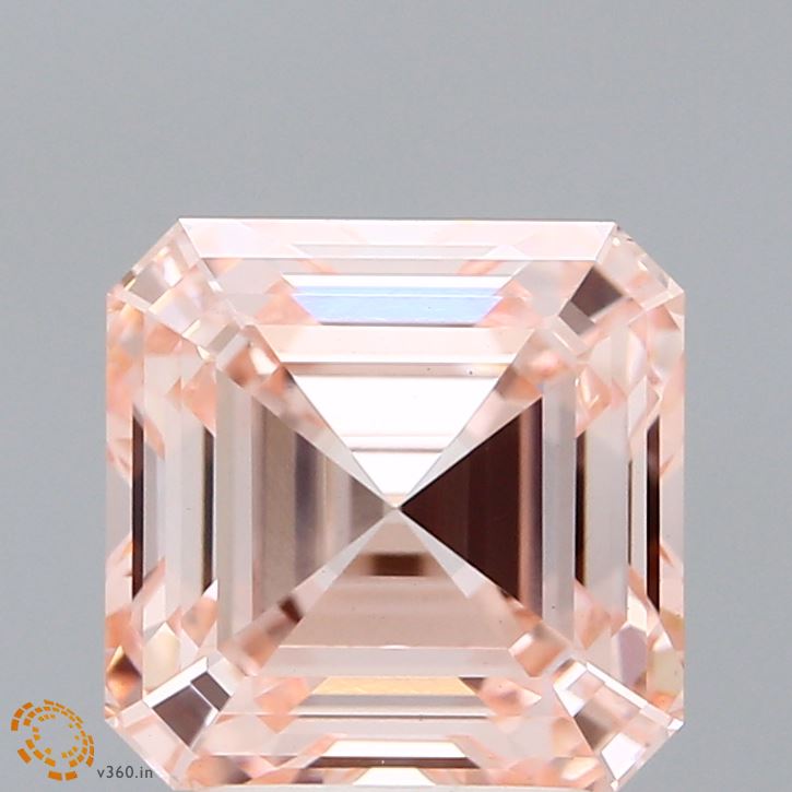 3.15ct Asscher FANCY INTENSE PINK VS1 Lab Created Diamond