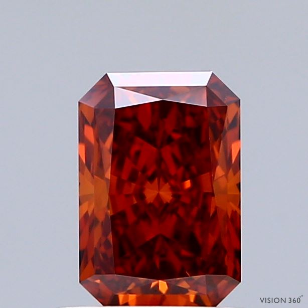 1.02ct Radiant FANCY VIVID ORANGE VVS2 Lab Created Diamond