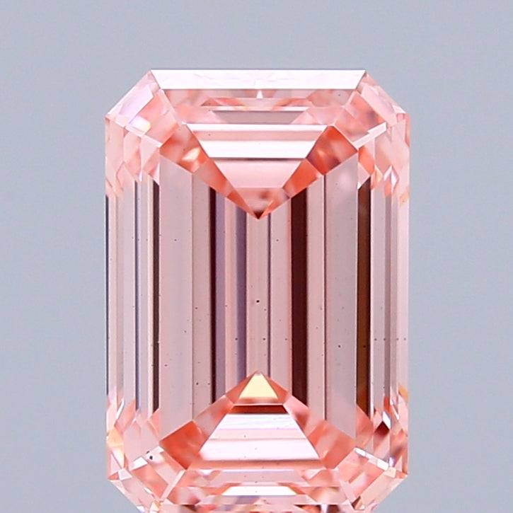 1.58ct Emerald FANCY VIVID PINK VS1 Lab Created Diamond