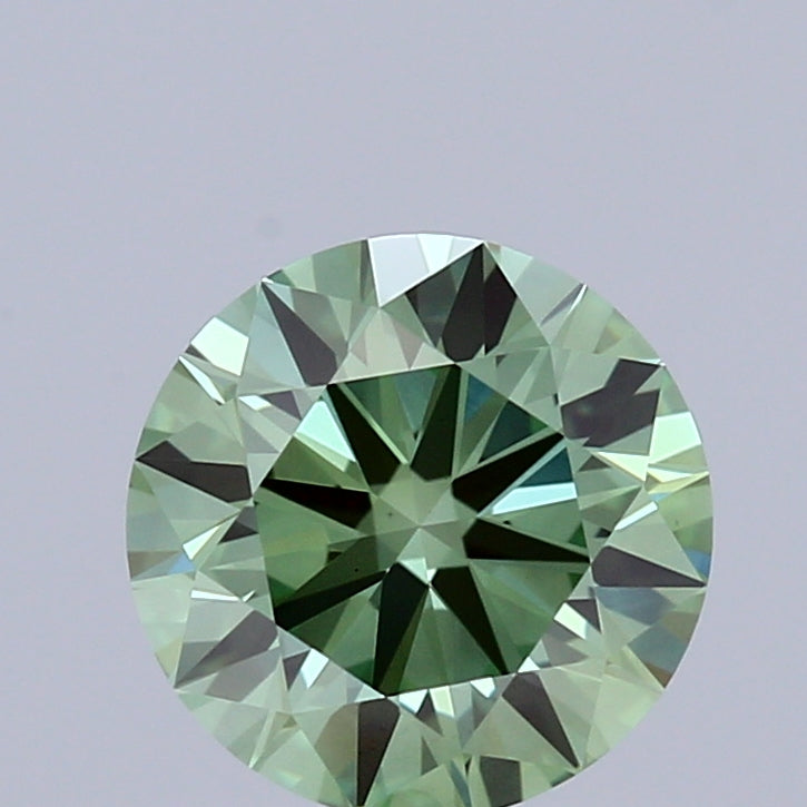 1.11ct Round FANCY VIVID GREEN VS1 Lab Created Diamond