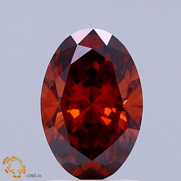 1.1ct Oval FANCY DEEP ORANGE IF Lab Created Diamond