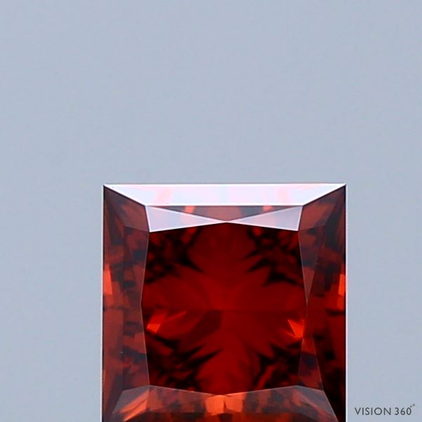 1.02ct Princess FANCY DEEP ORANGE VVS2 Lab Created Diamond