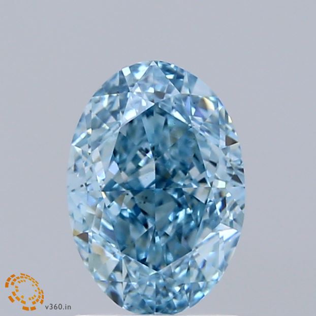 1.51ct Oval FANCY VIVID BLUE VS1 Lab Created Diamond