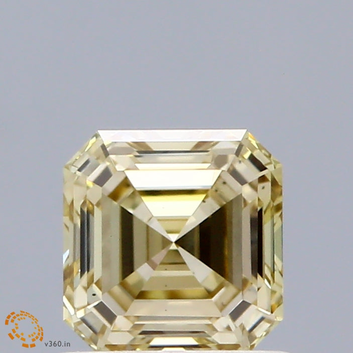 0.84ct Asscher FANCY LIGHT YELLOW VS1 Lab Created Diamond