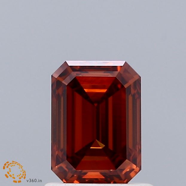 1.01ct Emerald FANCY VIVID ORANGE VS2 Lab Created Diamond