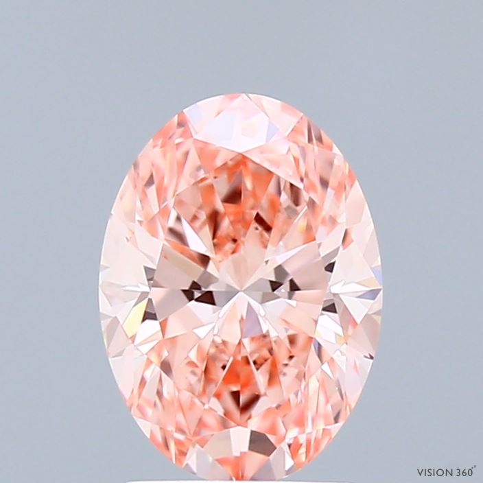 1.54ct Oval FANCY VIVID PINK VS1 Lab Created Diamond