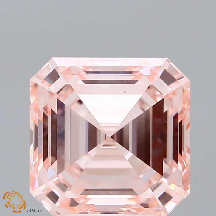 3.21ct Asscher FANCY INTENSE PINK VS1 Lab Created Diamond