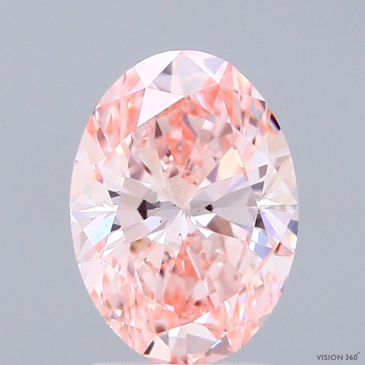 2.01ct Oval FANCY VIVID PINK VS2 Lab Created Diamond