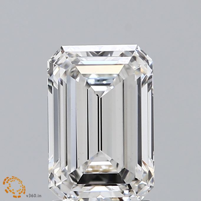 1.94ct Emerald F VS1 Lab Created Diamond