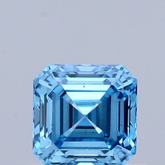 0.56ct Asscher FANCY VIVID BLUE VS2 Lab Created Diamond