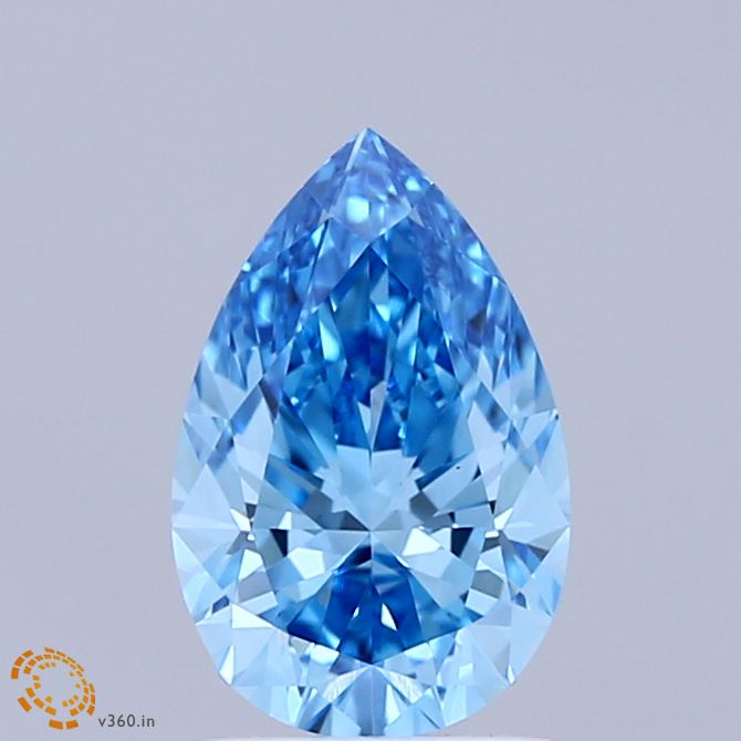 1.2ct Pear FANCY VIVID BLUE VS1 Lab Created Diamond