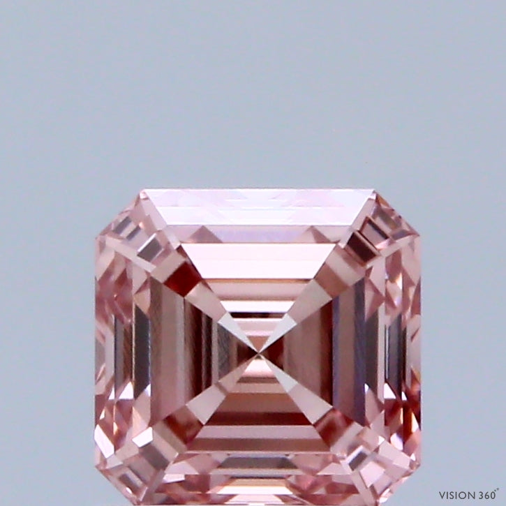 1.02ct Asscher FANCY INTENSE PINK VVS2 Lab Created Diamond