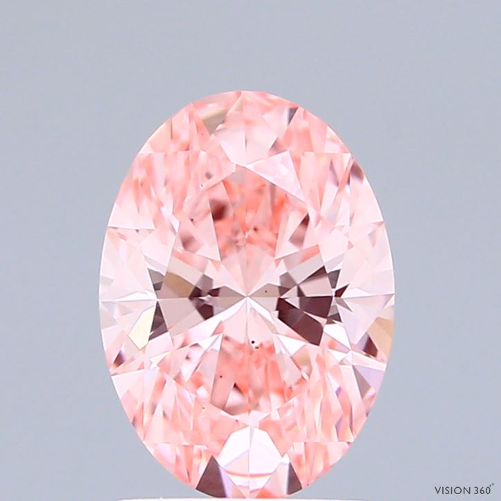 1.52ct Oval FANCY VIVID PINK VS1 Lab Created Diamond