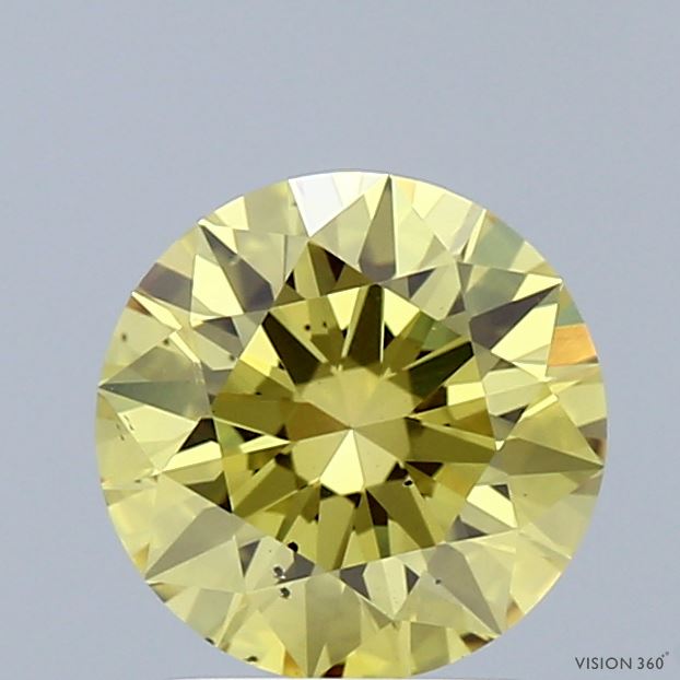1.5ct Round FANCY VIVID YELLOW VS2 Lab Created Diamond