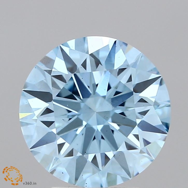 2.91ct Round FANCY VIVID BLUE VS2 Lab Created Diamond
