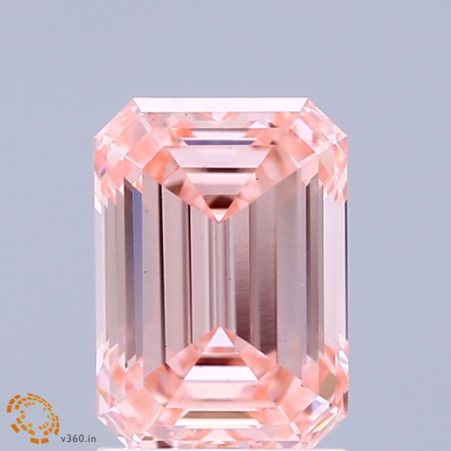 2.02ct Emerald FANCY INTENSE PINK VS1 Lab Created Diamond