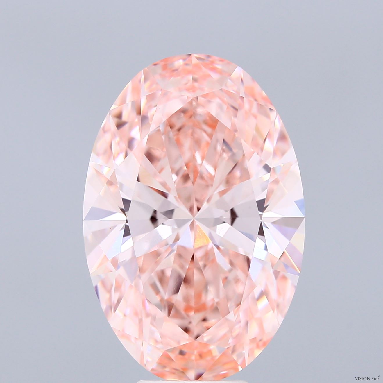 9.35ct Oval FANCY VIVID PINK VVS2 Lab Created Diamond