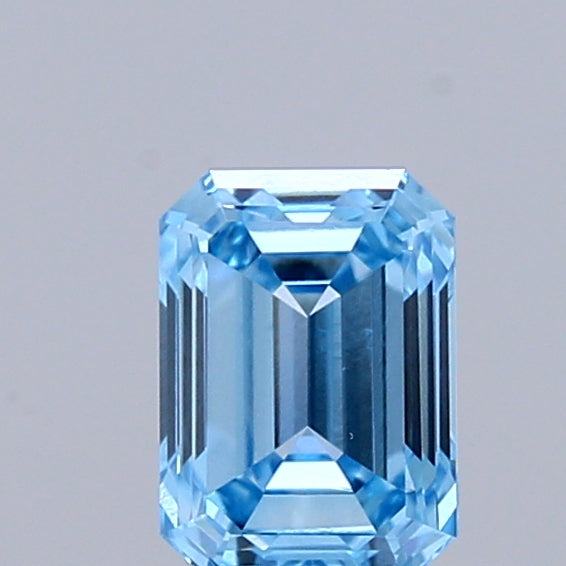 0.52ct Emerald FANCY VIVID BLUE VS1 Lab Created Diamond