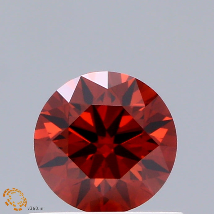 0.63ct Round FANCY DEEP ORANGE VS1 Lab Created Diamond