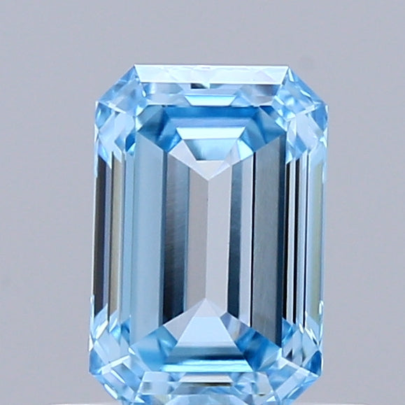 0.74ct Emerald FANCY VIVID BLUE VVS2 Lab Created Diamond