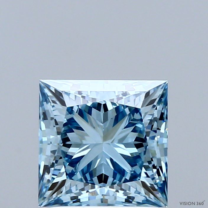 2.01ct Princess FANCY VIVID BLUE VS1 Lab Created Diamond