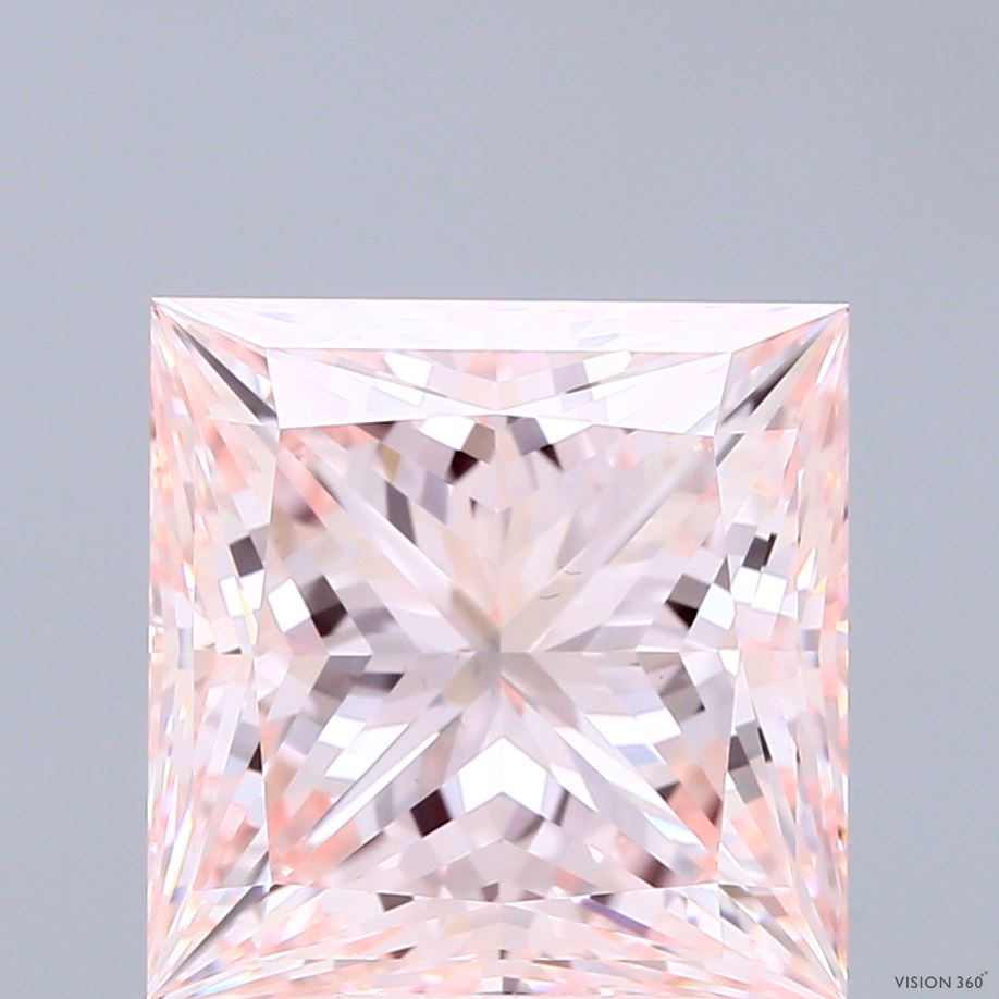 6.05ct Princess FANCY INTENSE PINK VS1 Lab Created Diamond