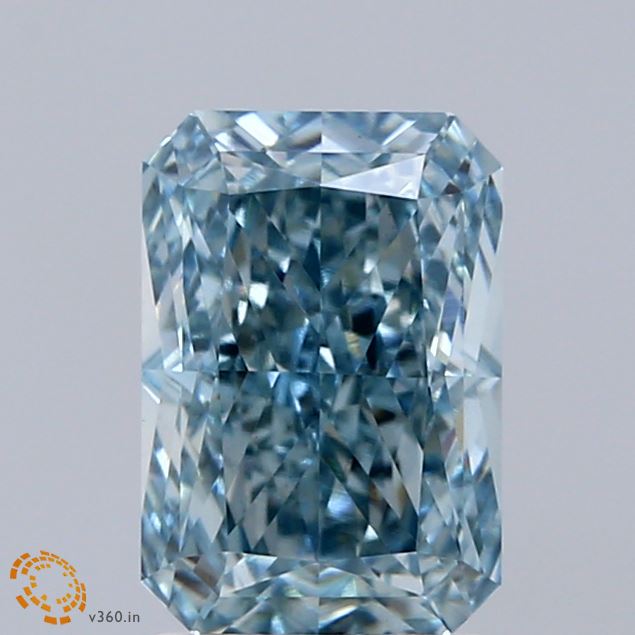 2.15ct Radiant FANCY INTENSE GREEN BLUE VS1 Lab Created Diamond