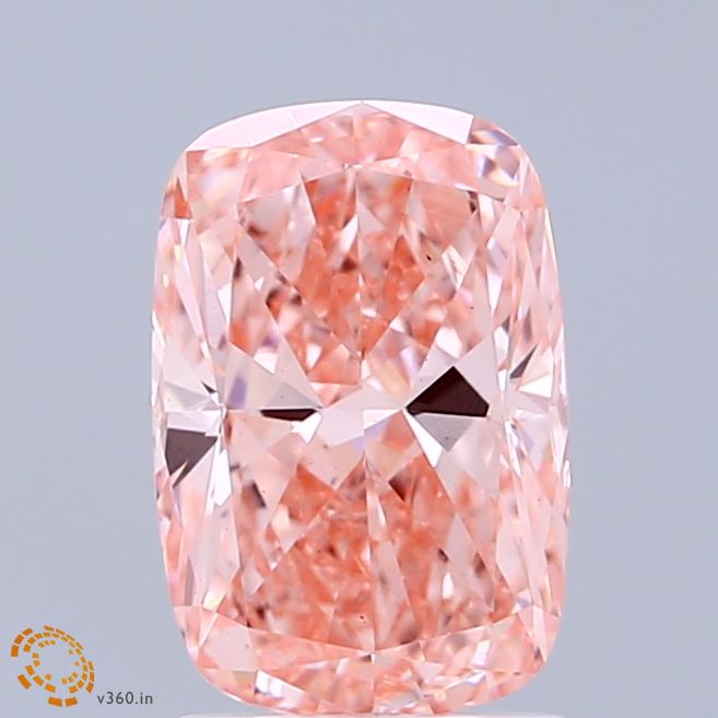 2ct Cushion FANCY VIVID PINK VS2 Lab Created Diamond