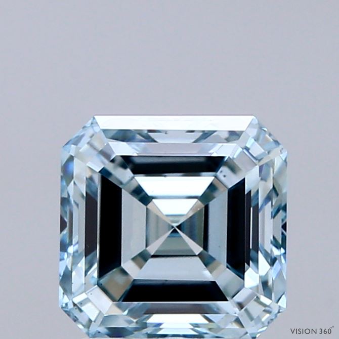 2.02ct Asscher FANCY INTENSE BLUE VS1 Lab Created Diamond